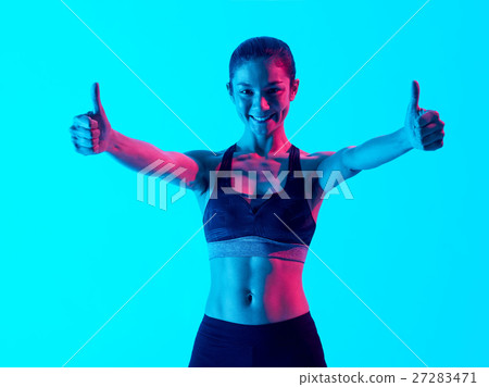 woman fitness exercices isolated Thumbs Up 27283471