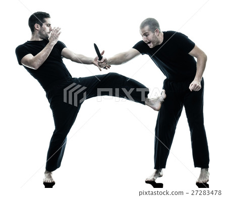 men krav maga fighters fighting isolated 27283478