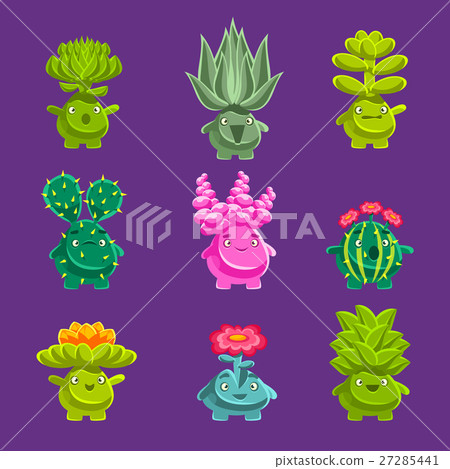 Alien Fantastic Plant Characters With Succulent 27285441