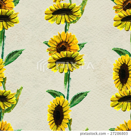 Seamless pattern with sunflowers 27286803