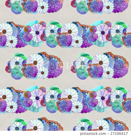 Seamless floral pattern with asters and daisy Seamless floral pattern with asters and daisy 27286817