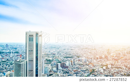 panoramic city skyline aerial view in Tokyo, Japan 27287852