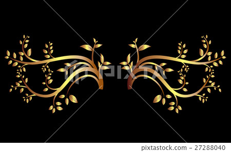 Golden creeper plant border ornament Golden creeper plant border ornament 27288040