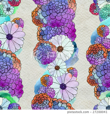 Seamless floral pattern with asters and daisy Seamless floral pattern with asters and daisy 27288041