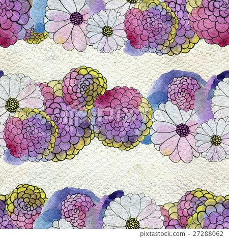 Seamless floral pattern with asters and daisy Seamless floral pattern with asters and daisy 27288062