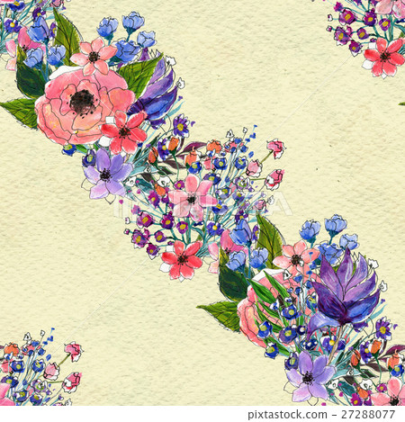 Seamless pattern with colorful flowers 27288077