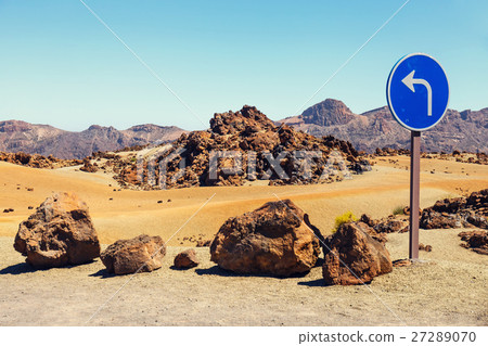 Road sign near El Teide Volcano in Tenerife Road sign near El Teide Volcano in Tenerife 27289070