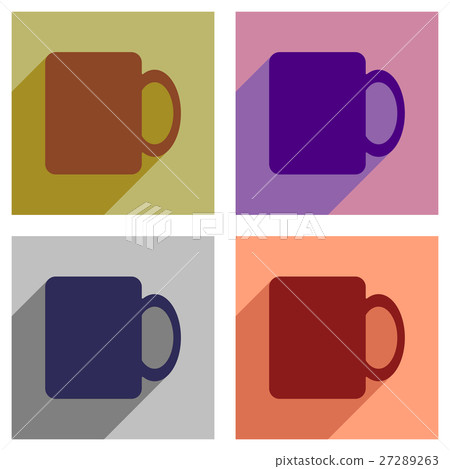 Set of flat icons with long coffee cups Set of flat icons with long coffee cups 27289263