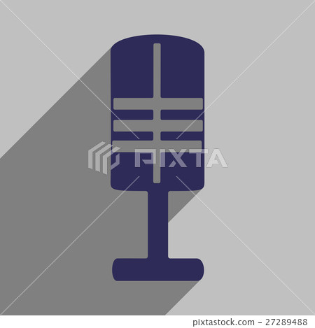 Flat icon with long shadow musical microphone - Stock Illustration ...