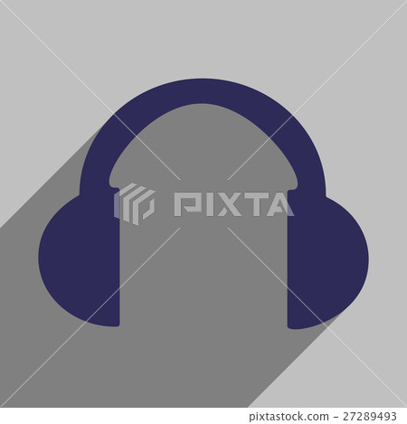 Flat icon with long shadow musical headphones - Stock Illustration ...
