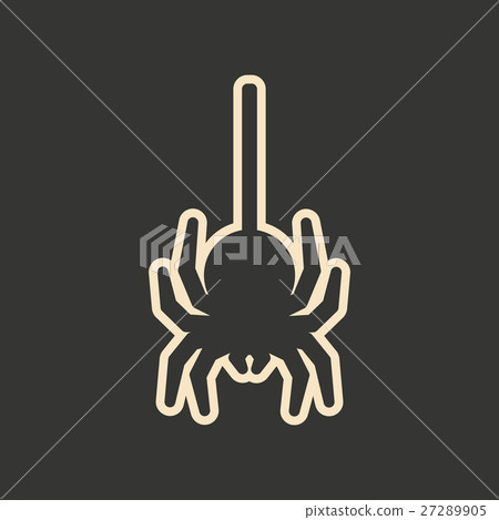 Flat in black and white mobile application spider 27289905