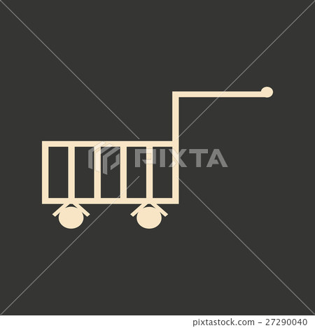 Flat in black and white mobile application trolley 27290040