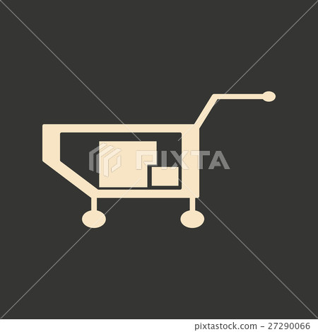 Flat in black and white mobile application truck 27290066