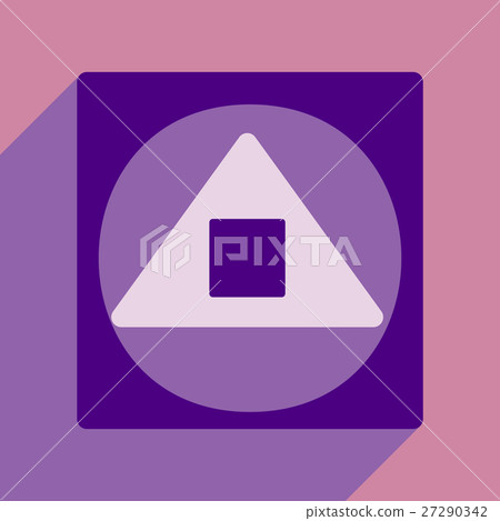 Flat icon with long shadow sign Triangle Square 27290342