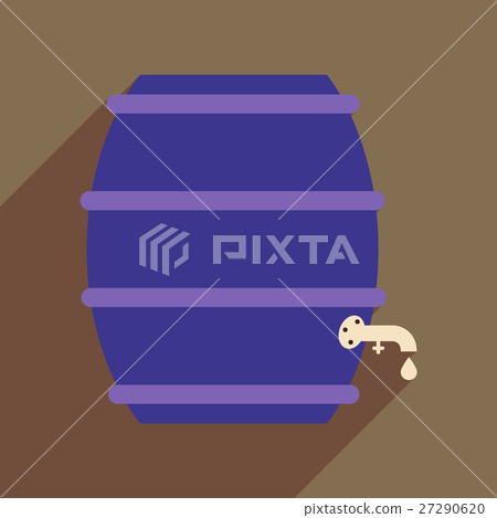 Flat web icon with long shadow keg of beer 27290620