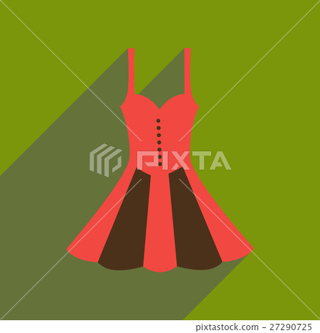 Flat icon with long shadow elegant dress  27290725