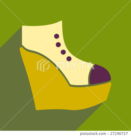 Flat icon with long shadow platform shoes Flat icon with long shadow platform shoes 27290727