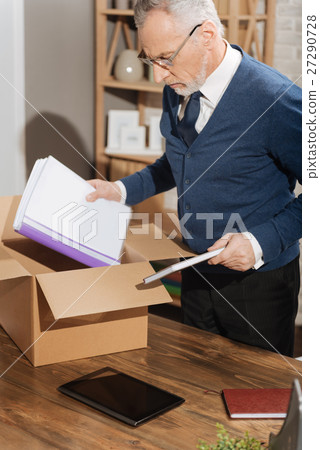 Desperate elderly businessman leaving his 27290728