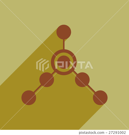 Flat style icon with long shadow connection - Stock Illustration ...