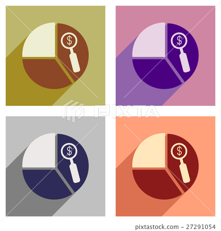 Set of flat icons with long shadow diagram - Stock Illustration ...