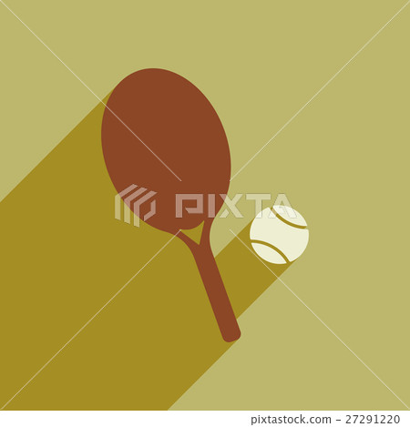 Flat style icon with long shadow tennis - Stock Illustration [27291220 ...