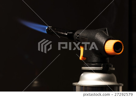 gas burner - the tool is lit a blue flame 27292579