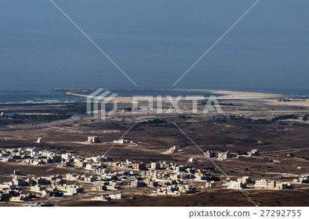 Aerial View over city Taqah Sultanate Oman region 27292755