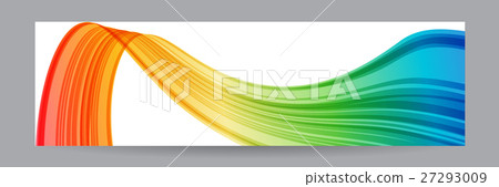 Banner with colorful curved element, bright ribbon 27293009