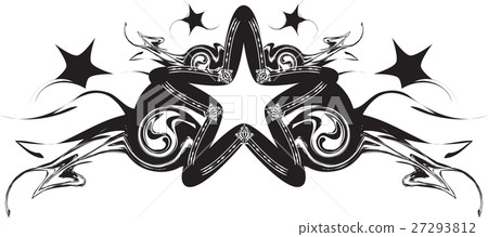 Black abstract star on white  background 27293812