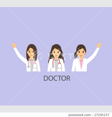 Set of Cartoon Medical Team (dentist, doctors and medical staff people). Vector illustration 27295257