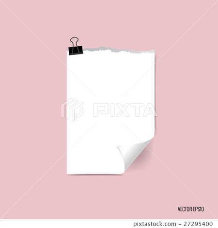 White torn note papers, paper Corner Folds. Vector illustration 27295400