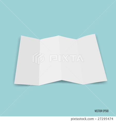 Four - fold white template paper. Vector illustration 27295474