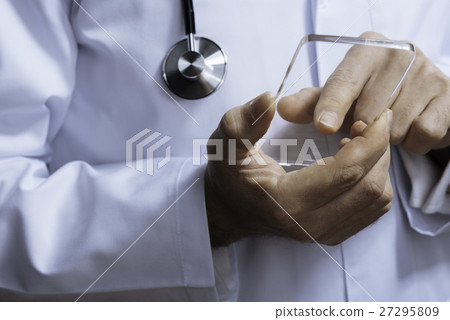 Close up of professional doctor touching medical Close up of professional doctor touching medical 27295809