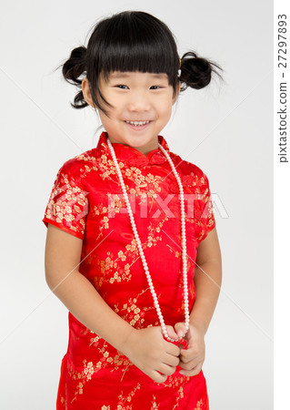 Little asian cute girl in Chinese costume 27297893