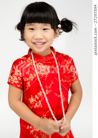 Little asian cute girl in Chinese costume 27297894
