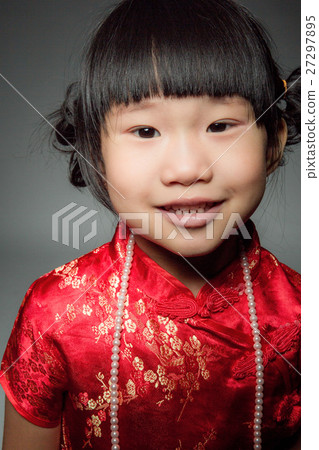 Little asian cute girl in Chinese costume 27297895
