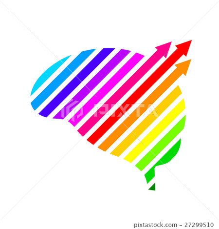 Colorful line in brain shape. Colorful line in brain shape. 27299510