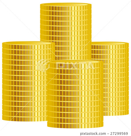 Illustration of stacked coins Illustration of stacked coins 27299569