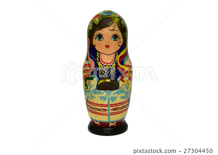 Matrioshka or babushkas dolls on white background Matrioshka or babushkas dolls on white background 27304450