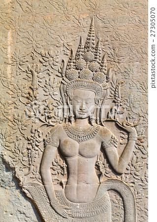 Apsara sculpture in Angkor Wat,Siem Riep,Cambodia Apsara sculpture in Angkor Wat,Siem Riep,Cambodia 27305070