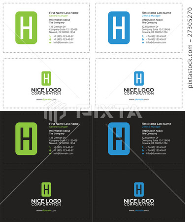 business card with the letter H, rectangle 27305270