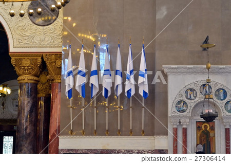 Seven St. Andrew's flags in Naval Cathedral Seven St. Andrew's flags in Naval Cathedral 27306414