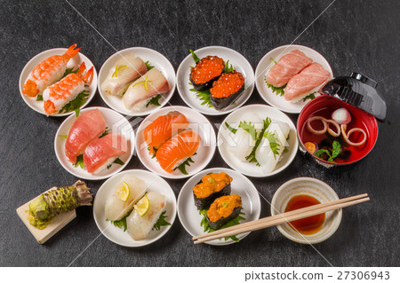 Authentic handful sushi Japanese gourmet genuine finger sushi Authentic handful sushi Japanese gourmet genuine finger sushi 27306943