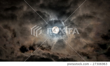dramatic dark gothic moon in the night. 27306963