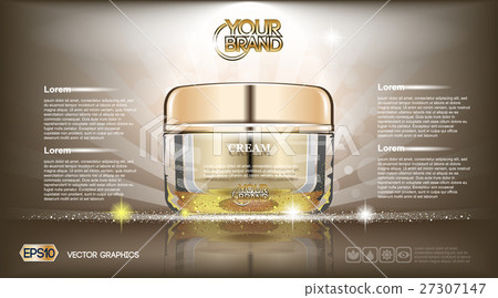 Digital vector glass face cream brown container 27307147