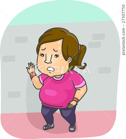 Girl Fat Exercise Running Tired 27307750