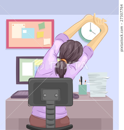 Girl Office Back Stretch Hair Girl Office Back Stretch Hair 27307764