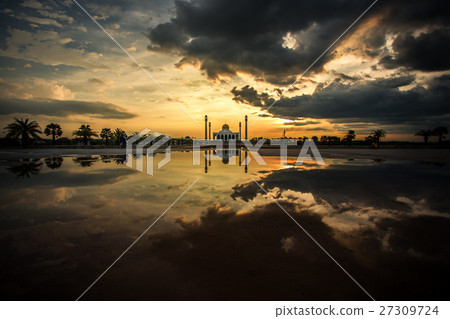 mosque in thailand during sunset mosque in thailand during sunset 27309724