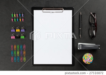 Black clipboard on a table Black clipboard on a table 27310872