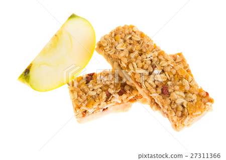 muesli bars fruit  isolated background with apple 27311366